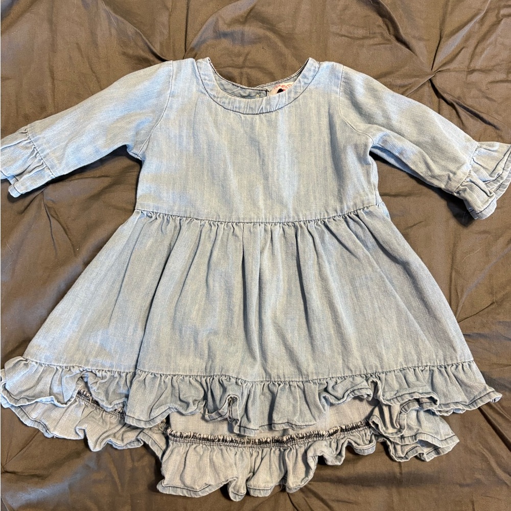 Ruffle Butt blue Jean Dress
